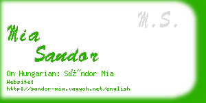 mia sandor business card